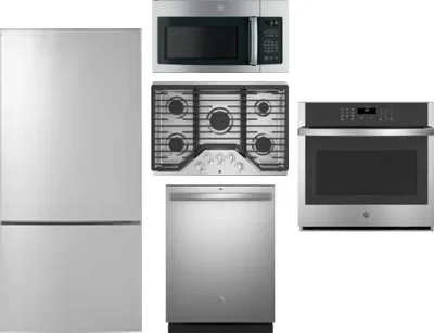 5 Piece Package Includes Refrigerator, Cooktop, Wall Oven, Microwave And Dishwasher