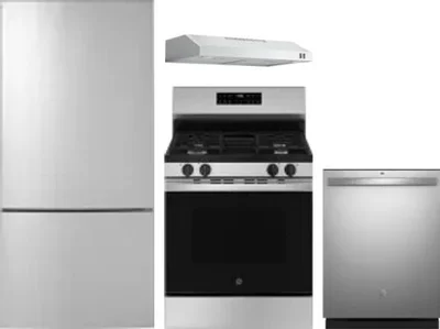 4 Piece Package Includes Refrigerator, Range, Hood And Dishwasher