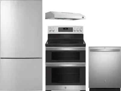 4 Piece Package Includes Refrigerator, Range, Hood And Dishwasher