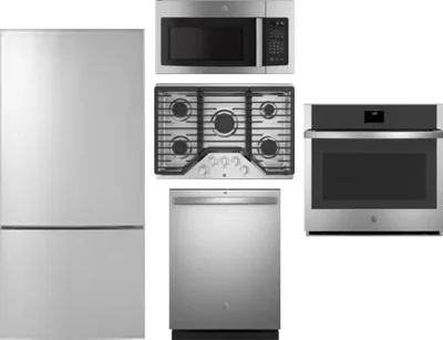 5 Piece Package Includes Refrigerator, Cooktop, Wall Oven, Microwave And Dishwasher