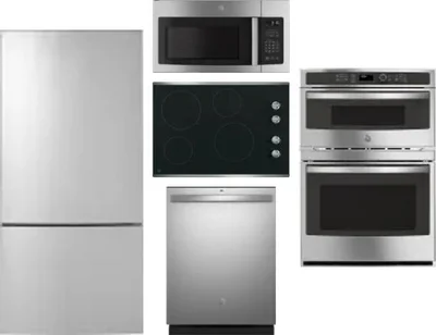 5 Piece Package Includes Refrigerator, Cooktop, Wall Oven, Microwave And Dishwasher