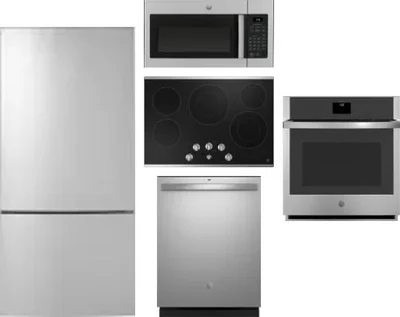 5 Piece Package Includes Refrigerator, Cooktop, Wall Oven, Microwave And Dishwasher