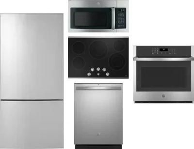 5 Piece Package Includes Refrigerator, Cooktop, Wall Oven, Microwave And Dishwasher