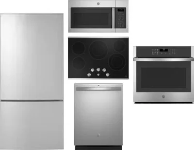 5 Piece Package Includes Refrigerator, Cooktop, Wall Oven, Microwave And Dishwasher