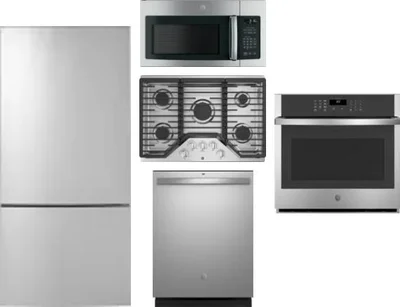 5 Piece Package Includes Refrigerator, Cooktop, Wall Oven, Microwave And Dishwasher