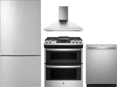 4 Piece Package Includes Refrigerator, Range, Hood And Dishwasher