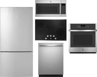 5 Piece Package Includes Refrigerator, Cooktop, Wall Oven, Microwave And Dishwasher