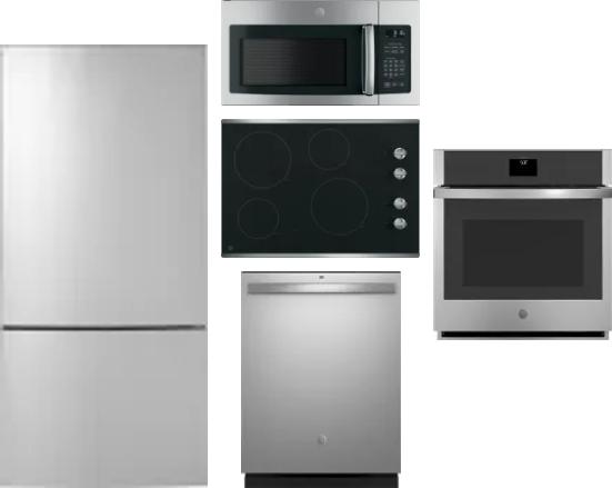 5 Piece Package Includes Refrigerator, Cooktop, Wall Oven, Microwave And Dishwasher