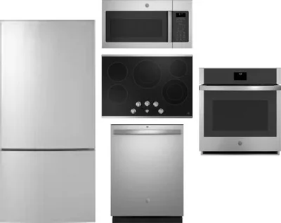 5 Piece Package Includes Refrigerator, Cooktop, Wall Oven, Microwave And Dishwasher