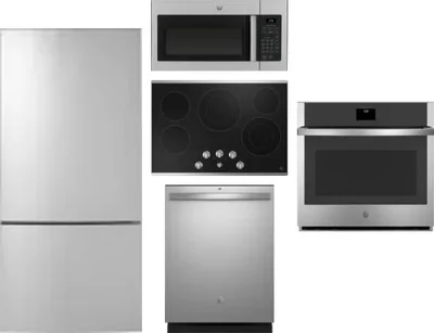 5 Piece Package Includes Refrigerator, Cooktop, Wall Oven, Microwave And Dishwasher