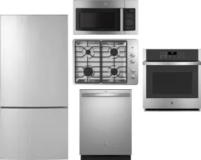 5 Piece Package Includes Refrigerator, Cooktop, Wall Oven, Microwave And Dishwasher