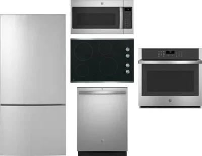5 Piece Package Includes Refrigerator, Cooktop, Wall Oven, Microwave And Dishwasher