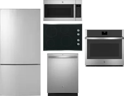 5 Piece Package Includes Refrigerator, Cooktop, Wall Oven, Microwave And Dishwasher