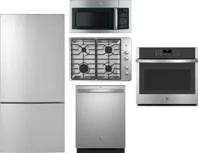 5 Piece Package Includes Refrigerator, Cooktop, Wall Oven, Microwave And Dishwasher