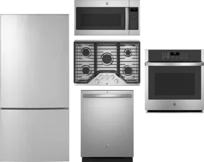 5 Piece Package Includes Refrigerator, Cooktop, Wall Oven, Microwave And Dishwasher