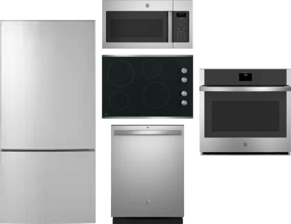 5 Piece Package Includes Refrigerator, Cooktop, Wall Oven, Microwave And Dishwasher