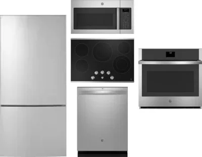 5 Piece Package Includes Refrigerator, Cooktop, Wall Oven, Microwave And Dishwasher