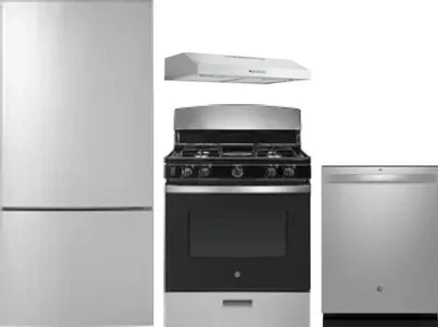 4 Piece Package Includes Refrigerator, Range, Hood And Dishwasher