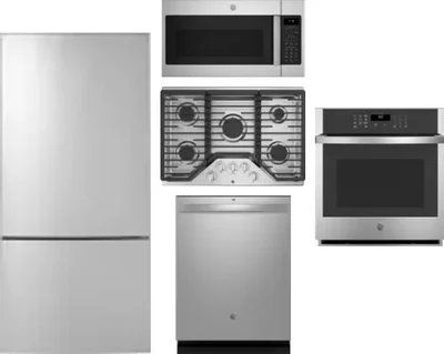 5 Piece Package Includes Refrigerator, Cooktop, Wall Oven, Microwave And Dishwasher