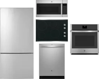 5 Piece Package Includes Refrigerator, Cooktop, Wall Oven, Microwave And Dishwasher