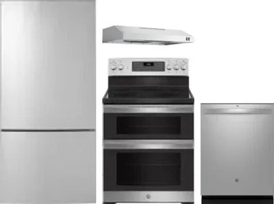 4 Piece Package Includes Refrigerator, Range, Hood And Dishwasher