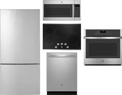 5 Piece Package Includes Refrigerator, Cooktop, Wall Oven, Microwave And Dishwasher