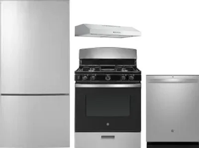 4 Piece Package Includes Refrigerator, Range, Hood And Dishwasher