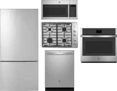 5 Piece Package Includes Refrigerator, Cooktop, Wall Oven, Microwave And Dishwasher