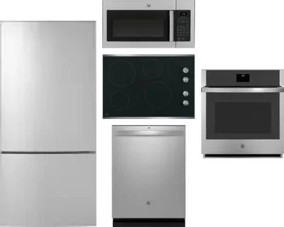 5 Piece Package Includes Refrigerator, Cooktop, Wall Oven, Microwave And Dishwasher