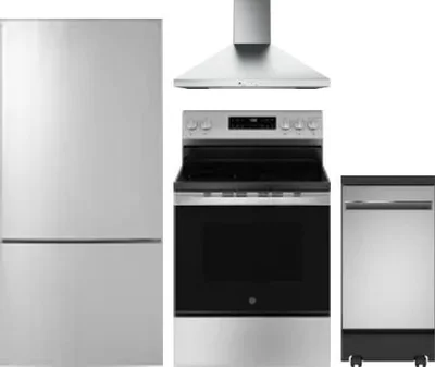 4 Piece Package Includes Refrigerator, Range, Hood And Dishwasher
