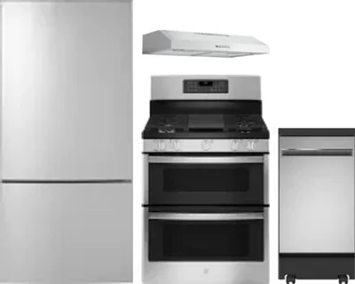 4 Piece Package Includes Refrigerator, Range, Hood And Dishwasher