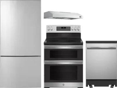 4 Piece Package Includes Refrigerator, Range, Hood And Dishwasher