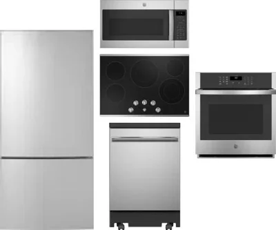 5 Piece Package Includes Refrigerator, Cooktop, Wall Oven, Microwave And Dishwasher