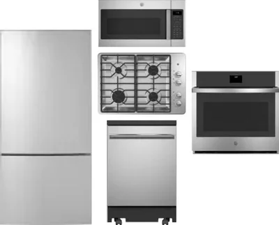 5 Piece Package Includes Refrigerator, Cooktop, Wall Oven, Microwave And Dishwasher