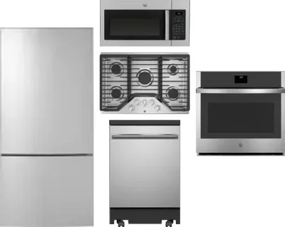 5 Piece Package Includes Refrigerator, Cooktop, Wall Oven, Microwave And Dishwasher