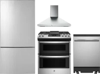 4 Piece Package Includes Refrigerator, Range, Hood And Dishwasher