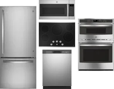 5 Piece Package Includes Refrigerator, Cooktop, Wall Oven, Microwave And Dishwasher