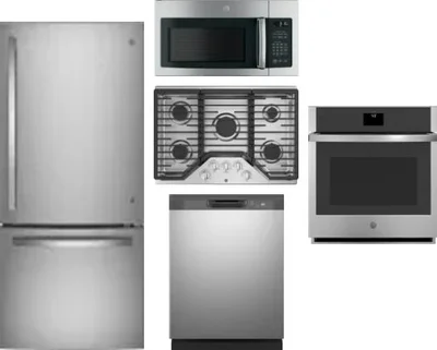 5 Piece Package Includes Refrigerator, Cooktop, Wall Oven, Microwave And Dishwasher