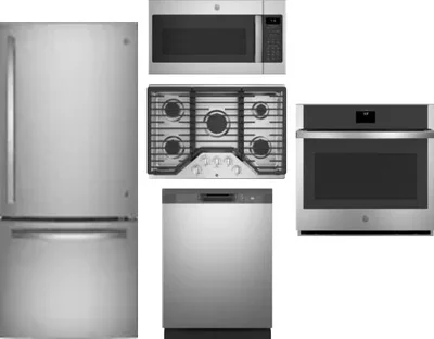 5 Piece Package Includes Refrigerator, Cooktop, Wall Oven, Microwave And Dishwasher