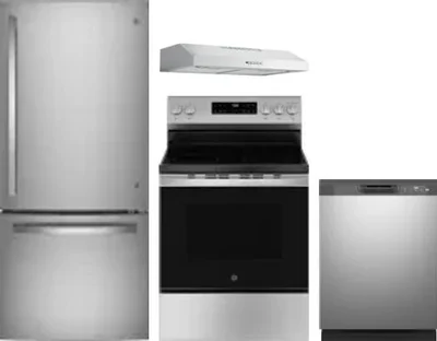 4 Piece Package Includes Refrigerator, Range, Hood And Dishwasher