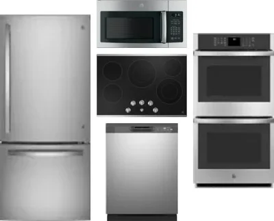 5 Piece Package Includes Refrigerator, Cooktop, Wall Oven, Microwave And Dishwasher