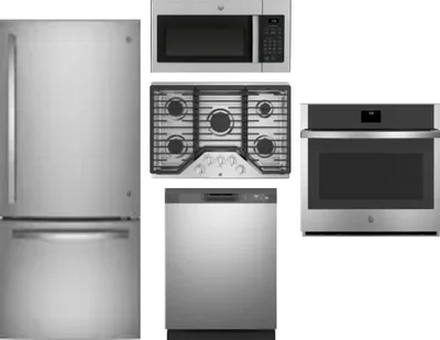 5 Piece Package Includes Refrigerator, Cooktop, Wall Oven, Microwave And Dishwasher