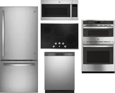 5 Piece Package Includes Refrigerator, Cooktop, Wall Oven, Microwave And Dishwasher