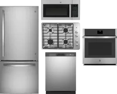 5 Piece Package Includes Refrigerator, Cooktop, Wall Oven, Microwave And Dishwasher