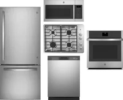 5 Piece Package Includes Refrigerator, Cooktop, Wall Oven, Microwave And Dishwasher