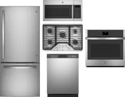 5 Piece Package Includes Refrigerator, Cooktop, Wall Oven, Microwave And Dishwasher