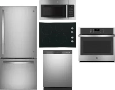 5 Piece Package Includes Refrigerator, Cooktop, Wall Oven, Microwave And Dishwasher