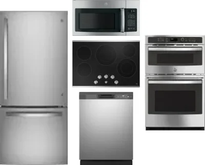 5 Piece Package Includes Refrigerator, Cooktop, Wall Oven, Microwave And Dishwasher