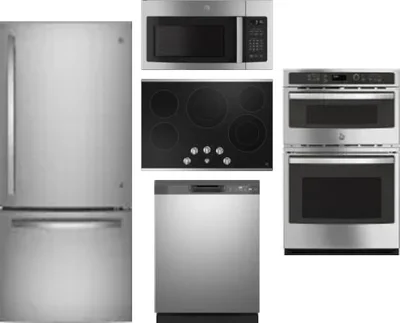 5 Piece Package Includes Refrigerator, Cooktop, Wall Oven, Microwave And Dishwasher