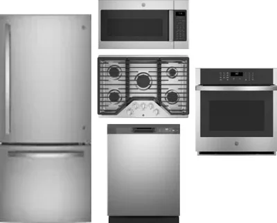 5 Piece Package Includes Refrigerator, Cooktop, Wall Oven, Microwave And Dishwasher